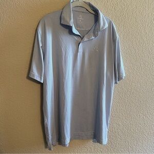 Rhoback Men’s Golf Polo Size Large White Blue Striped